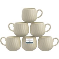 Mason Cash Embossed Honeycomb Set of 6 Mugs Cream