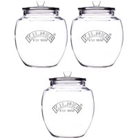 Kilner Set of 3 Universal Push-Top Lid Glass Jar 2 Litre - Clear