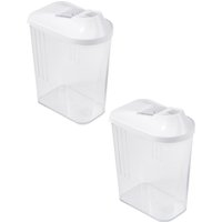 Keeeper Set of 2 Pouring Jar 1.5 Litre with Infinitely Adjustable Dispensing Lid in Clear