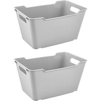 Keeeper Storage Box 12L Textured Surface Grey - Set of 2