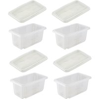 Keeeper Set of 4 Storage Box & Lid 7 Litre with Turn Around Stacking System in Clear