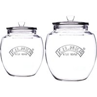 Kilner Set of 2 Universal Push-Top Lid Glass Jar - Clear