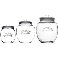 Rayware Kilner Set of 3 Universal Push-Top Lid Glass Jar - Clear