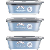 Rayware Kilner Set of 3 Fresh Storage Rectangle Jars 0.63 Litre - Clear