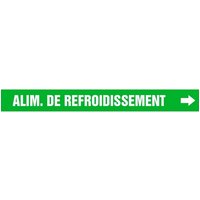 Accuform CRPK216STA French Pipe Marker: Alim. De Refroidissement