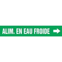 Accuform CRPK223SSA French Pipe Marker: Alim. En Eau Friode