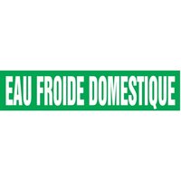 Accuform CRPK271STC French Pipe Marker: Eau Froide Domestique