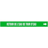 Accuform CRPK707STC French Pipe Marker: Retour De L'Eau De Tour D'Eau