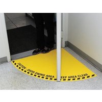 Accuform DFS102 30"" x 30"" Swing Door Floor Sign: Quarter Circle Adhesive Backed Vinyl