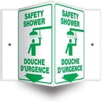 Accuform FBPSP752 Bilingual Projection Sign: Safety Shower (Arrow)