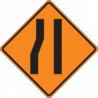 “36" x 36" Reflective Vinyl Roll-Up Construction Sign with Symbol: "Merge Right Lane"“