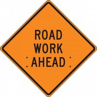 “36" x 36" Diamond Grade Roll-Up Construction Sign with Legend: "Road Work Ahead"“