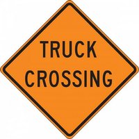 “36" x 36" Diamond Grade Roll-Up Construction Sign with Legend: "Truck Crossing"“