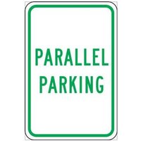 Accuform FRP345RA 18"" x 12"" Traffic Sign: Parallel Parking Red Engineer-Grade Prismatic