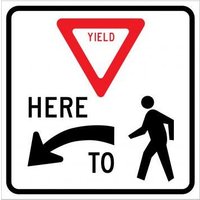 Accuform FRR412DP Intersection Sign: Vehicles Must Yield Here To Pedestrians