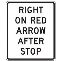 Accuform FRR724DP Intersection Sign: Right On Red Arrow After Stop