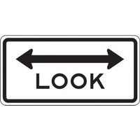 RAIL SIGN LOOK 18 in X 36 in HIGH INTENSITY