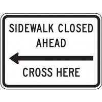 Accuform FRR750RA Bicycle & Pedestrian Sign: Sidewalk Closed Ahead - Cross Here