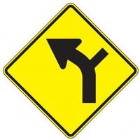 Accuform FRW297DP Direction Sign: Left Curve (Intersection)