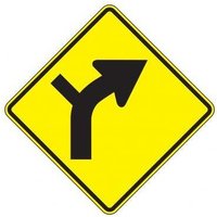 Accuform FRW298DP Direction Sign: Right Curve (Intersection)