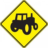 Accuform FRW722DP Crossing Sign: Farm Vehicles (Alternate)