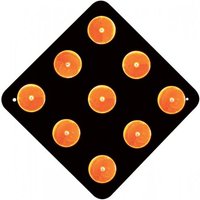 Accuform FRW831 18"" x 18"" Reflector Object Marker, Orange on Black Red Reflector Buttons On .080 Reflective Aluminum