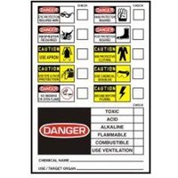 Accuform LCHL575 3-1/2"" x 2-1/2"" HMCIS Labels Brown Adhesive Vinyl