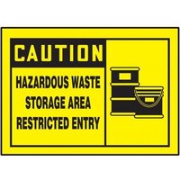 Accuform LCHL609VSP OSHA Caution Safety Label: Hazardous Waste Storage Area - Restricted Entry