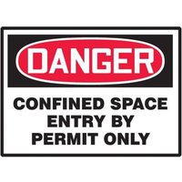 Accuform LCSP244VSP OSHA Danger Safety Labels: Confined Space - Entry By Permit Only