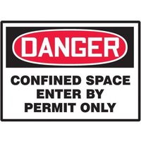 Accuform LCSP280XVE OSHA Danger Safety Label: Confined Space - Enter By Permit Only