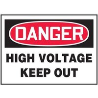 Accuform LELC038XVE OSHA Danger Safety Label: High Voltage - Keep Out