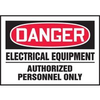 Accuform LELC112VSP OSHA Danger Safety Label: Electrical Equipment - Authorized Personnel Only