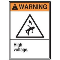 Accuform LELC307VSP ANSI Warning Safety Label: High Voltage.