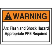 Accuform LELC323 ANSI Warning Electrical Safety Label: Arc Flash and Shock Hazard - Appropriate PPE Required