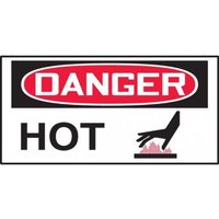 Accuform LEQM007XVE OSHA Danger Safety Label: HOT (Symbol)