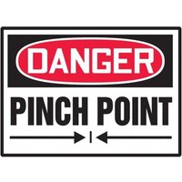 Accuform LEQM014VSP OSHA Danger Safety Label: Pinch Point (With Graphic)