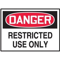 Accuform LEQM038VSP OSHA Danger Safety Label: Restricted Use Only