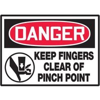Accuform LEQM134VSP OSHA Danger Safety Label: Keep Fingers Clear of Pinch Point