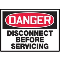 Accuform LEQM147VSP OSHA Danger Equipment Safety Label: Disconnect Before Servicing