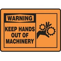 Accuform LEQM334VSP OSHA Warning Safety Label: Keep Hands Out Of Machinery