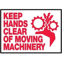 Accuform LEQM519VSP Safety Label: Keep Hands Clear Of Moving Machinery