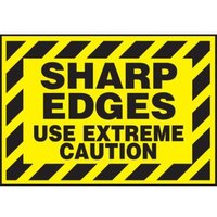 Accuform LEQM521VSP Safety Label: Sharp Edges - Use Extreme Caution
