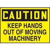 Accuform LEQM786XVE OSHA Caution Safety Label: Keep Hands Out Of Moving Machinery