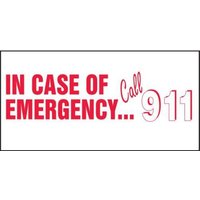 Accuform LFSD506VSP Safety Label: In Case Of Emergency... Call 911