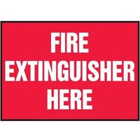 “5" x 7" Safety Label "Fire Extinguisher Here"“