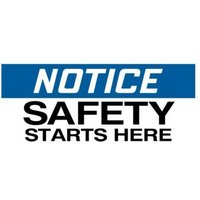 Accuform LGNF801VSP 3"" x 7"" OSHA Notice Safety Label: Safety Starts Here Brown Adhesive Vinyl