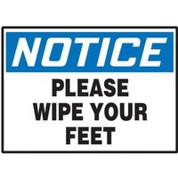 Accuform LHSK890VSP OSHA Notice Safety Label: Please Wipe Your Feet