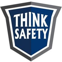 Accuform LHTL098DB 2-1/4"" x 2-1/4"" Hard Hat Stickers: Think Safety Dark Blue Adhesive Vinyl