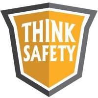Accuform LHTL098OR 2-1/4"" x 2-1/4"" Hard Hat Stickers: Think Safety Orange Adhesive Vinyl