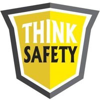 Accuform LHTL098YL 2-1/4"" x 2-1/4"" Hard Hat Stickers: Think Safety Yellow Adhesive Vinyl